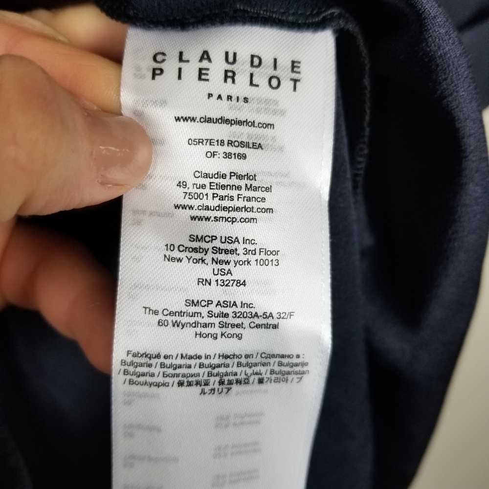 Claudie Pierlot navy blue wrap dress, size 36 - Picture 6 of 6